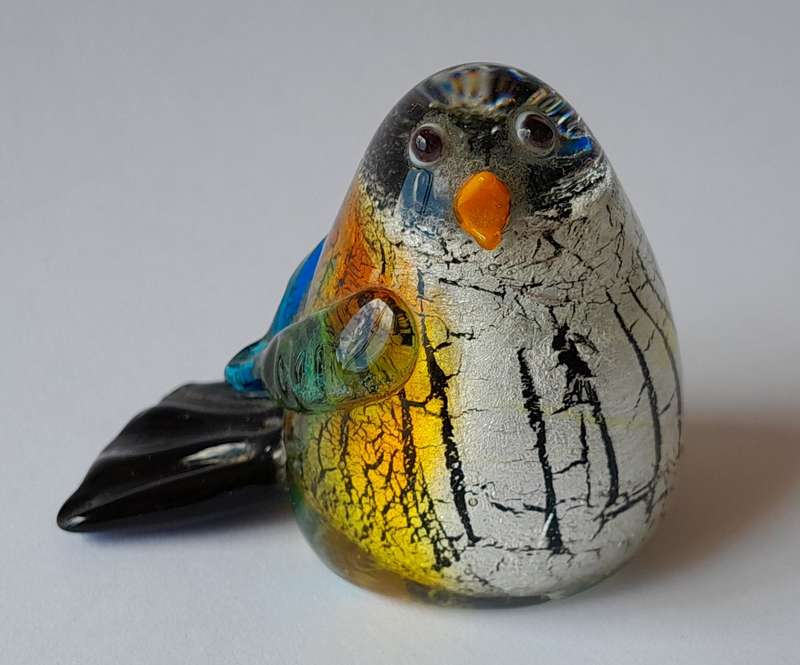 Vintage Hand Blown Art Glass Sparrow.