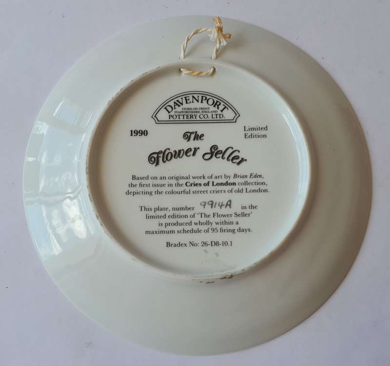 Vintage Davenport Limited Edition Collector's Plate. "The Flower Seller". 20cm.