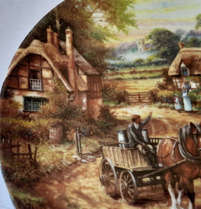 Vintage Wedgwood Limited Edition Collector's Plate. "Early Morning Milk". 20.5cm.