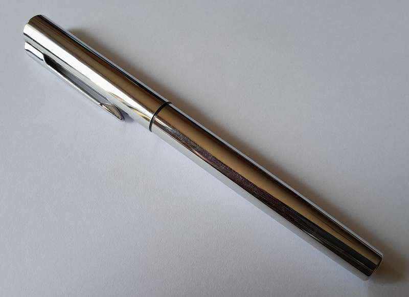 Waterman, France Brushed Chrome Fountain Pen. Engraved Nib. Excellent Condition.
