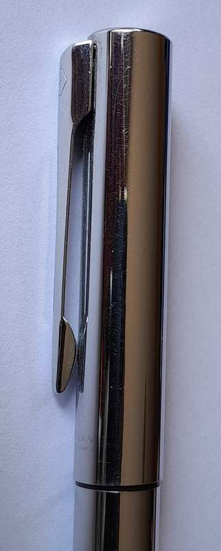 Waterman, France Brushed Chrome Fountain Pen. Engraved Nib. Excellent Condition.