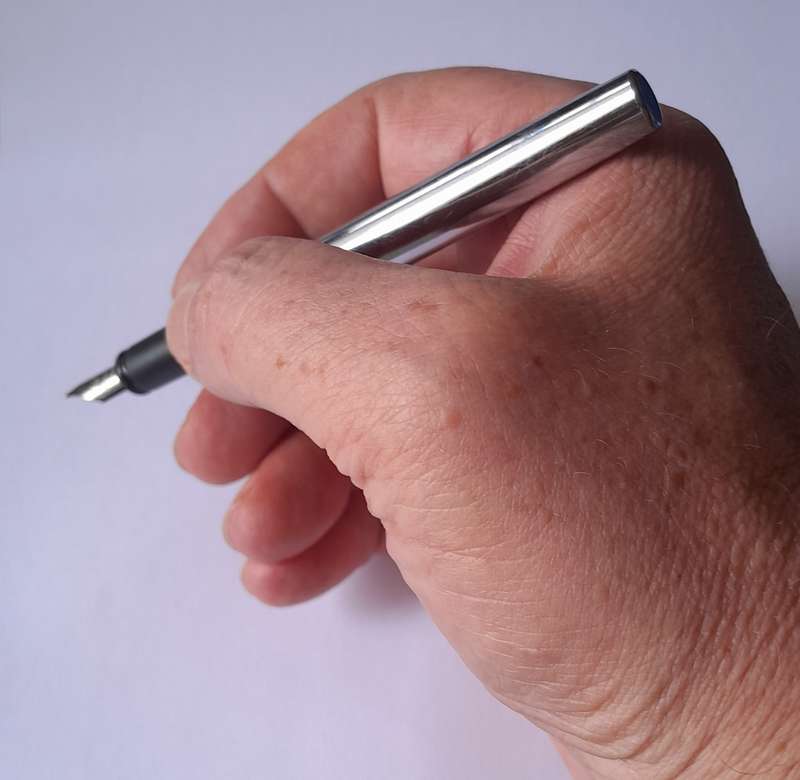 Waterman, France Brushed Chrome Fountain Pen. Engraved Nib. Excellent Condition.