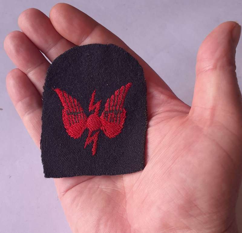 Early British Navy Wireless Telegraphist Patch Badge.