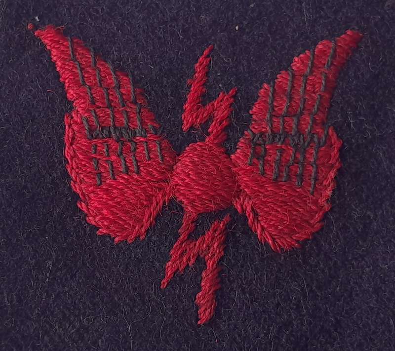 Early British Navy Wireless Telegraphist Patch Badge.