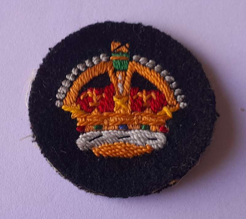 Canadian Army Warrant Officer King's Crown Badge.