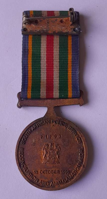 SA Police Reconciliation and Amalgamation Medal.  Numbered. Pin Intact.