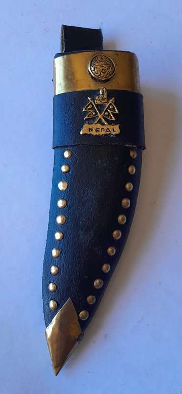 Vintage Nepalese Gurkha Kukri Dagger with Engraved Blade and Scabbard.