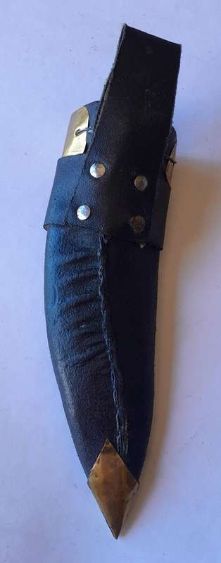Vintage Nepalese Gurkha Kukri Dagger with Engraved Blade and Scabbard.