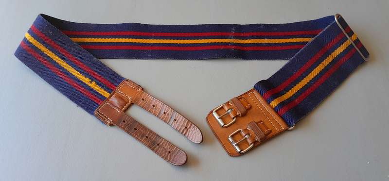 Vintage British Army 44 Parachute Ordnance Field Park, RAOC Stable Belt With Leather Straps.