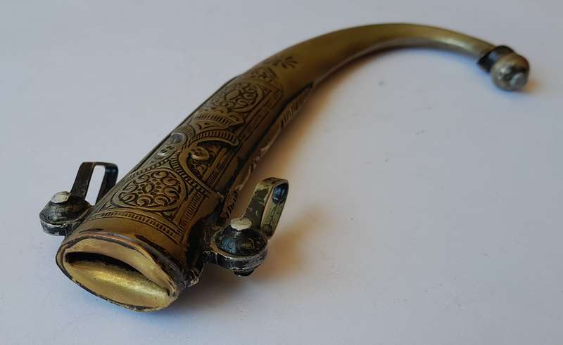 Vintage Moroccan Bone Handle Dagger With Scabbard.