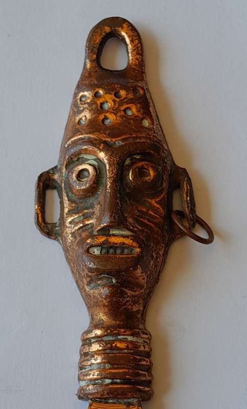 Vintage African Tribal Themed Bottle Opener. Copper Finished. 13cm.