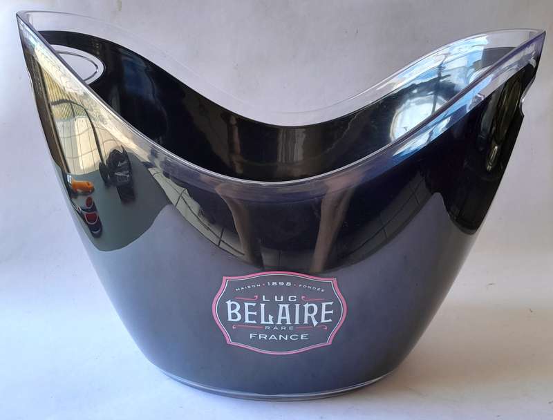 Vintage Luc Belaire Black Lucite Ice Bucket (Large). 34.5 cm.