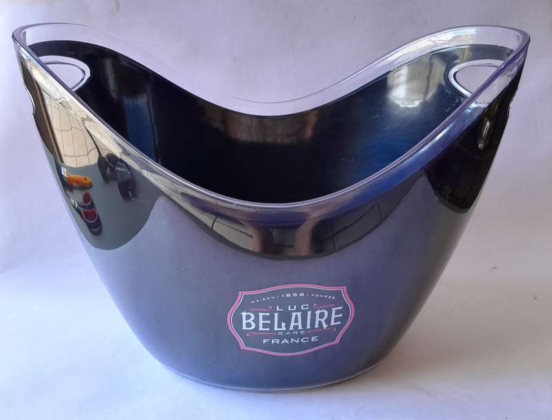 Vintage Luc Belaire Black Lucite Ice Bucket (Large). 34.5 cm.