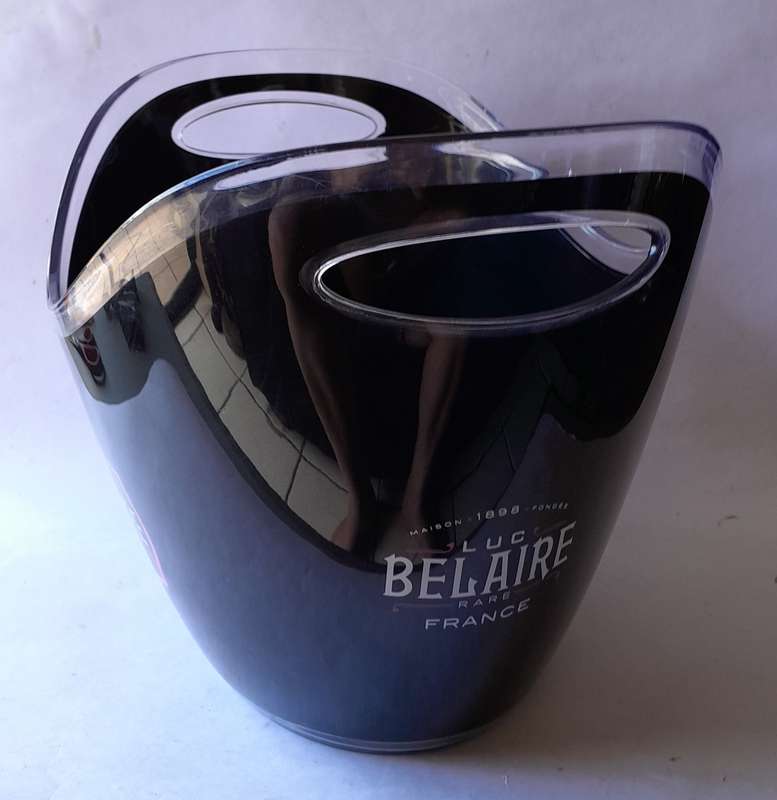 Vintage Luc Belaire Black Lucite Ice Bucket (Large). 34.5 cm.