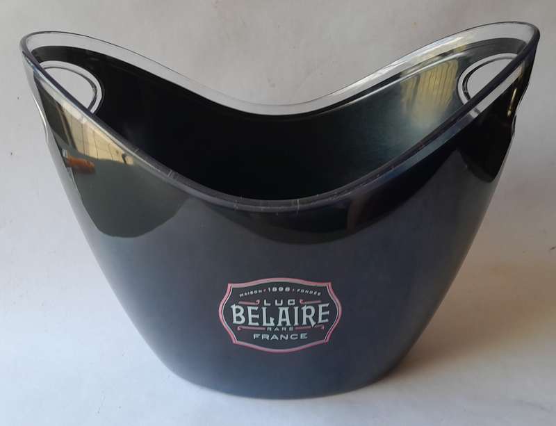Vintage Luc Belaire Black Lucite Ice Bucket (Medium). 26.5cm.