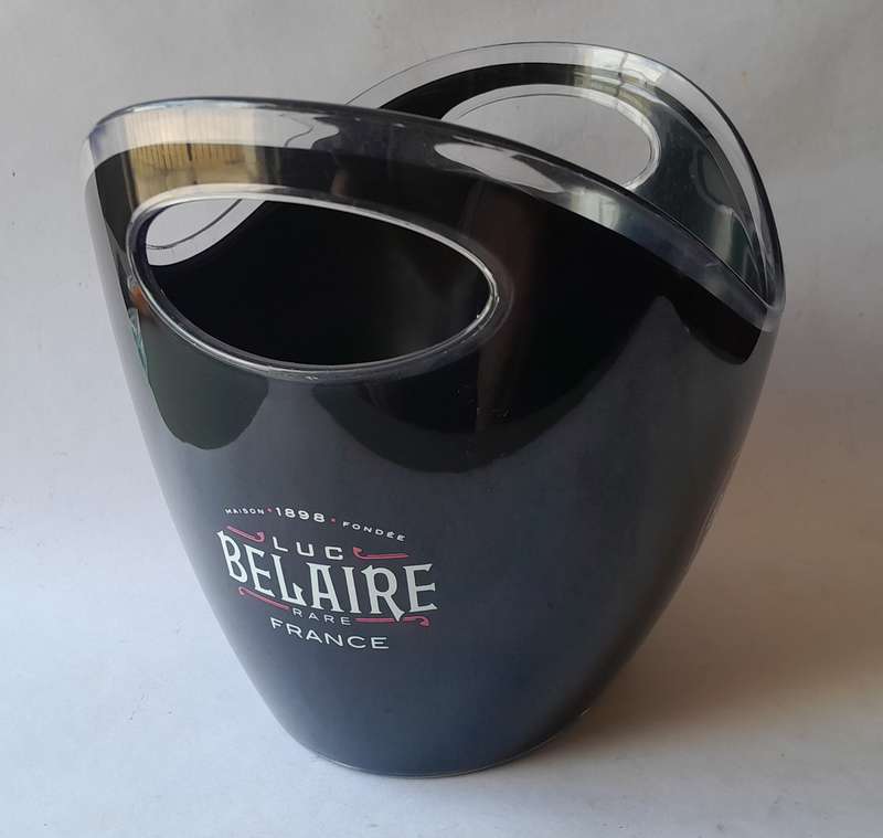 Vintage Luc Belaire Black Lucite Ice Bucket (Medium). 26.5cm.