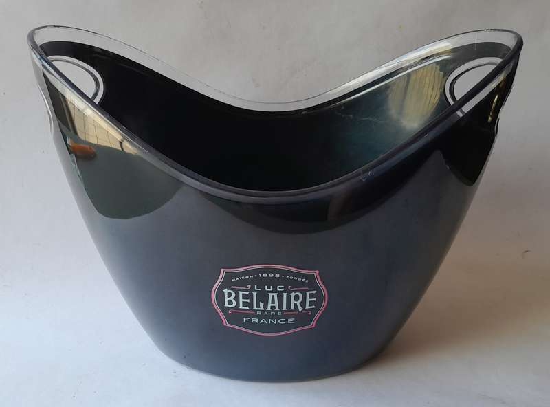Vintage Luc Belaire Black Lucite Ice Bucket (Medium). 26.5cm.