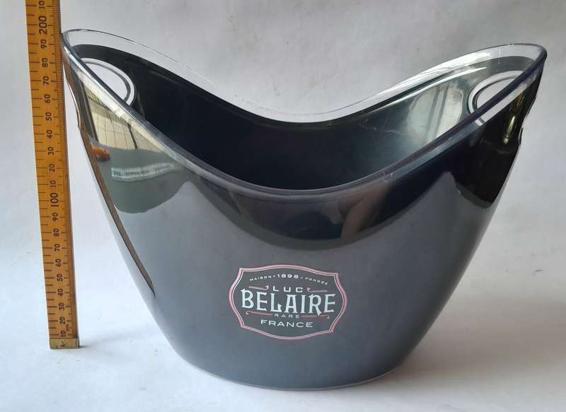 Vintage Luc Belaire Black Lucite Ice Bucket (Medium). 26.5cm.