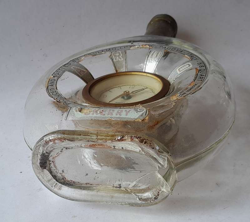 Vintage Girolamo Luxado Cherry Wine Clock Bottle. 26cm.