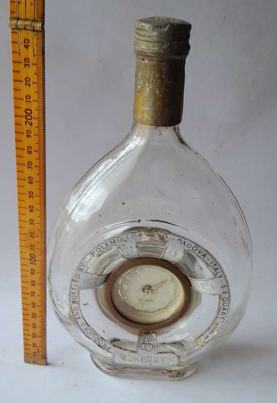 Vintage Girolamo Luxado Cherry Wine Clock Bottle. 26cm.