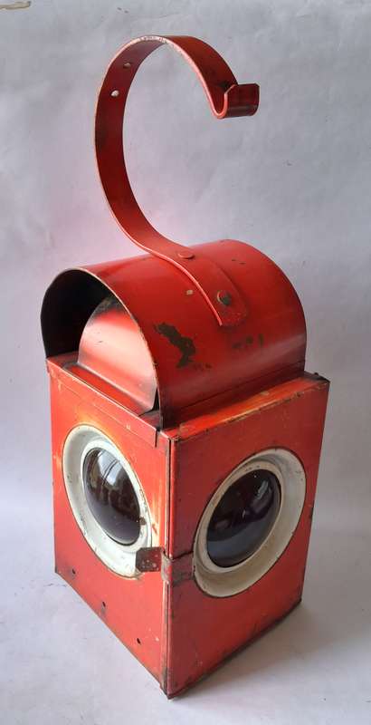Original Complete "Metalix" Four Sided Railway Lamp. 44cm.