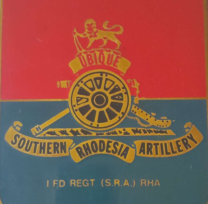 Vintage Southern Rhodesia Artillery Plaque. 1 FD REGT (S.R.A.) RHA. 20 x 15cm.