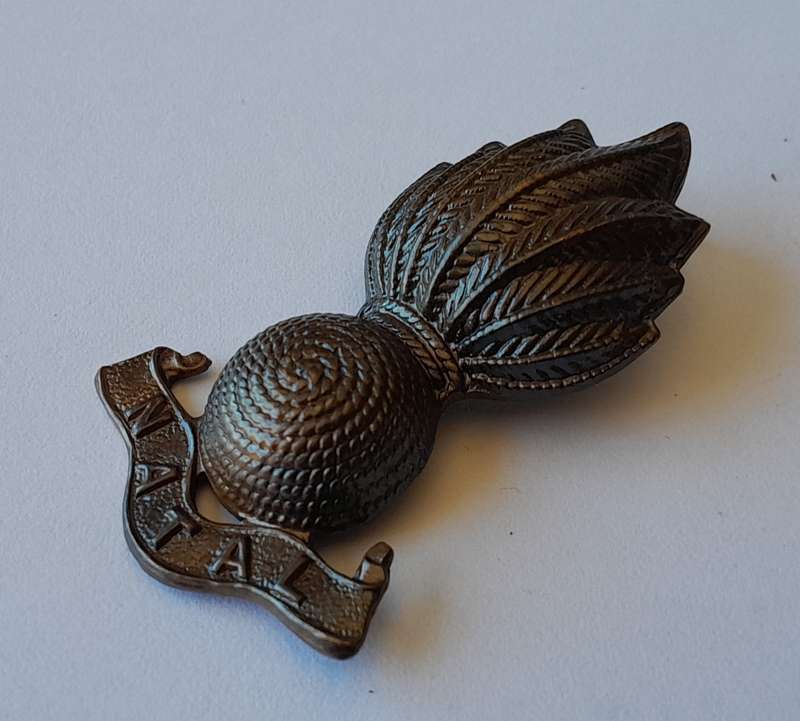 Early Natal Field Artillery Beret Badge.  1 Pin Intact.