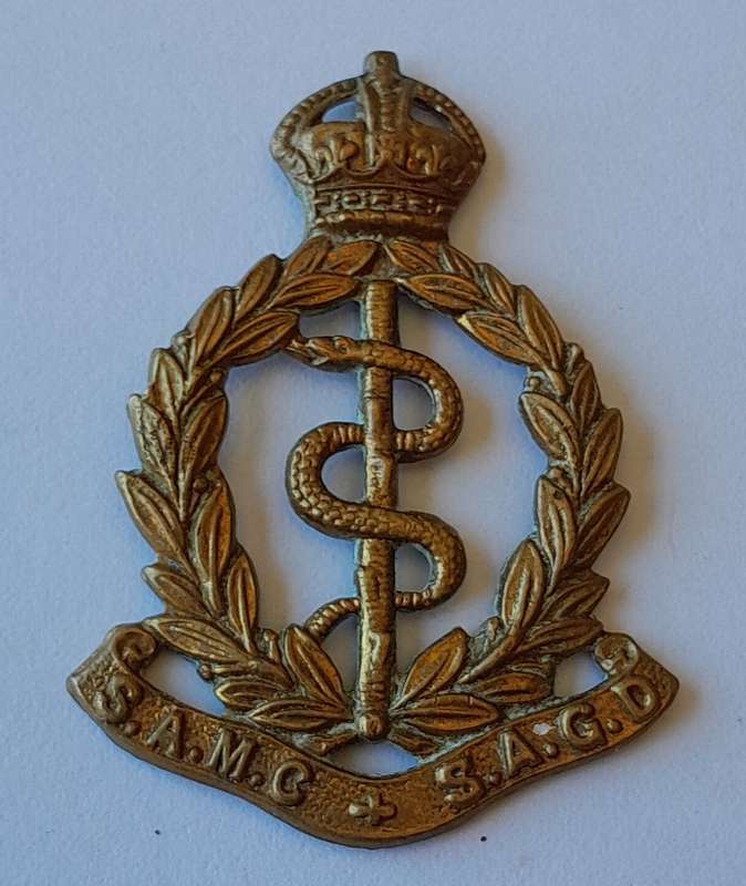 Early South African Medical Corps Collar Badge.  No Lugs.