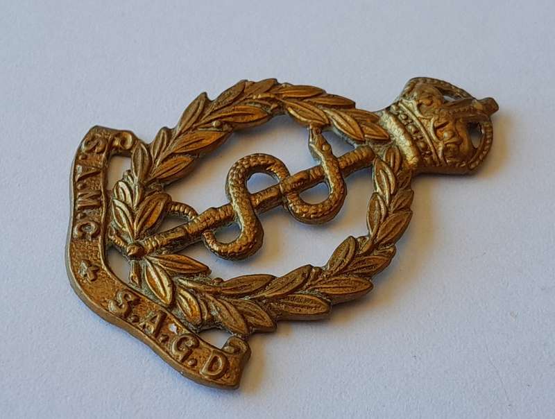 Early South African Medical Corps Collar Badge.  No Lugs.