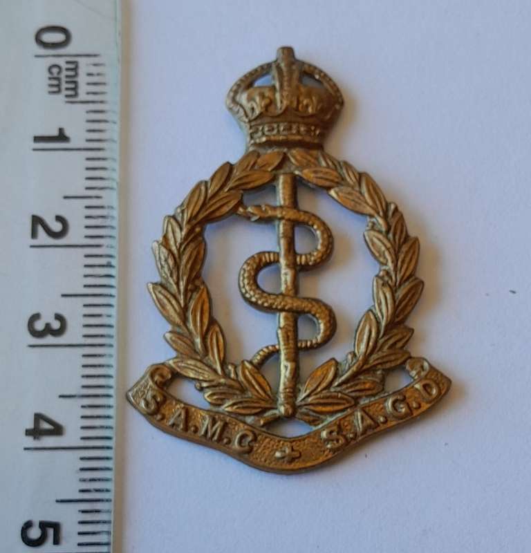 Early South African Medical Corps Collar Badge.  No Lugs.