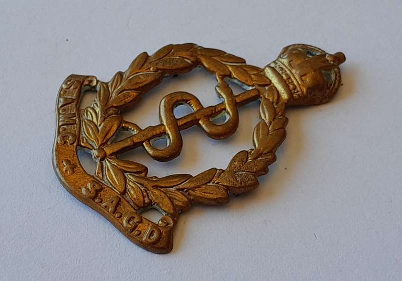 Early South African Medical Corps Collar Badge.  No Lugs.