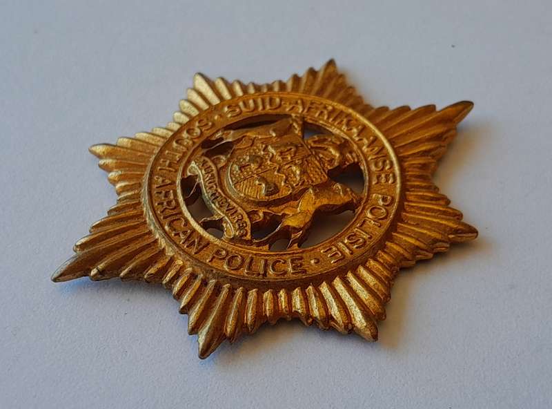 Early South African Police Cap Badge.  No Lugs.
