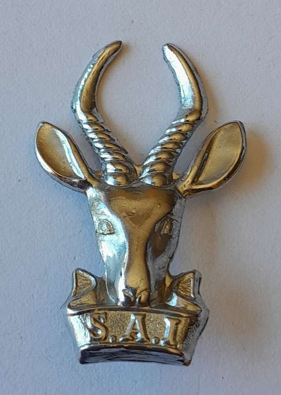 Early SA Infantry Chromed Collar Badge.  1 Pin Intact.