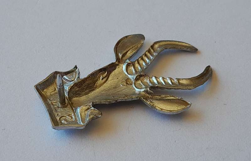 Early SA Infantry Chromed Collar Badge.  1 Pin Intact.