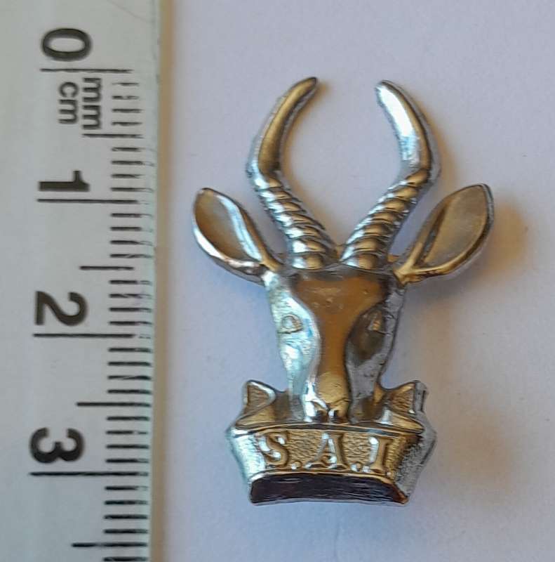 Early SA Infantry Chromed Collar Badge.  1 Pin Intact.