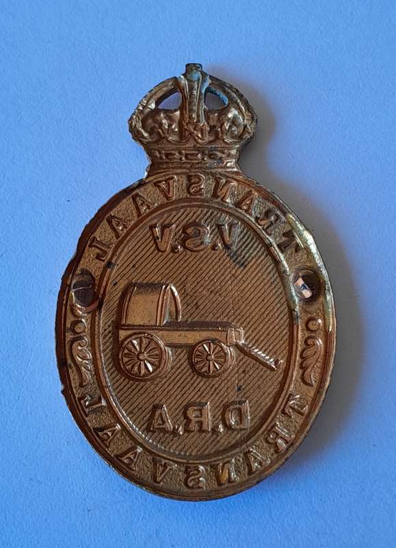 Early Transvaal Defense Rifle Association Cap Badge.  No Lugs.