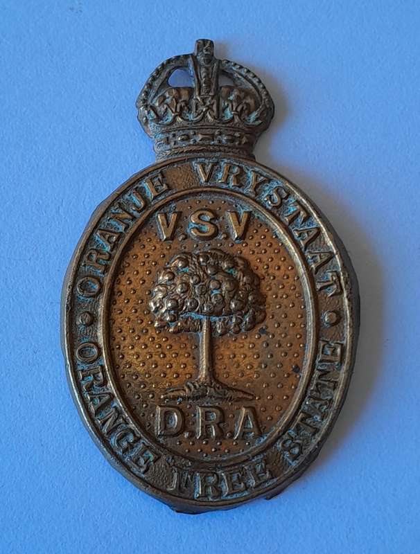Early Orange Free State Defense Rifle Association Cap Badge.  No Lugs.