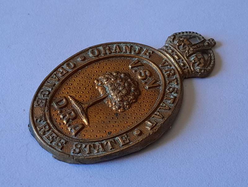 Early Orange Free State Defense Rifle Association Cap Badge.  No Lugs.
