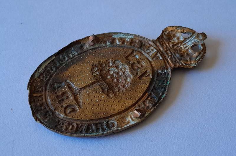 Early Orange Free State Defense Rifle Association Cap Badge.  No Lugs.