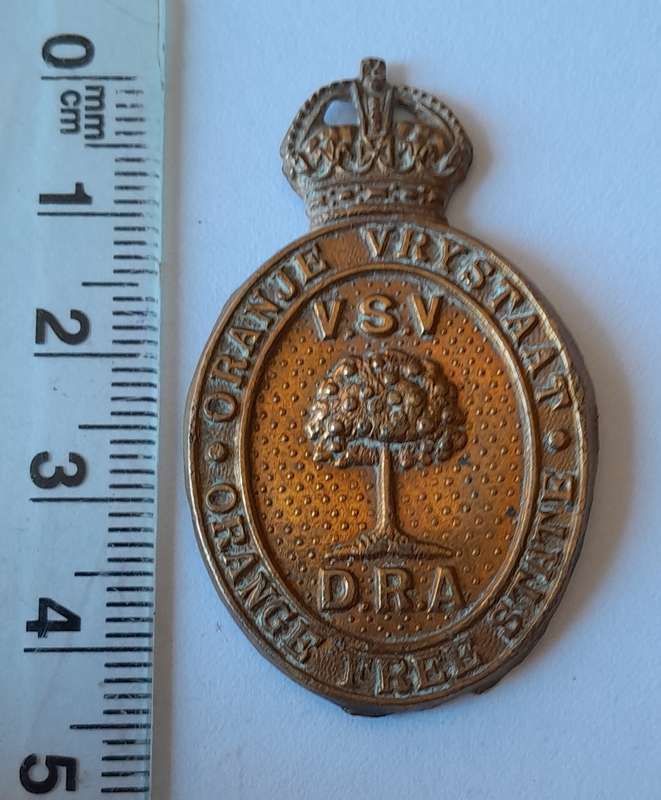 Early Orange Free State Defense Rifle Association Cap Badge.  No Lugs.