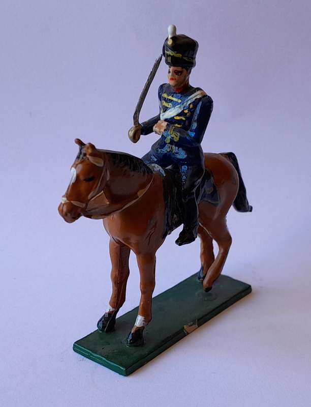 Zulu War Hussar Cavalryman Lead Figurine.  8cm