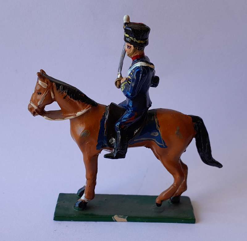Zulu War Hussar Cavalryman Lead Figurine.  8cm