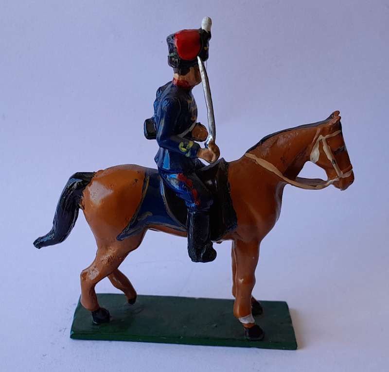 Zulu War Hussar Cavalryman Lead Figurine.  8cm