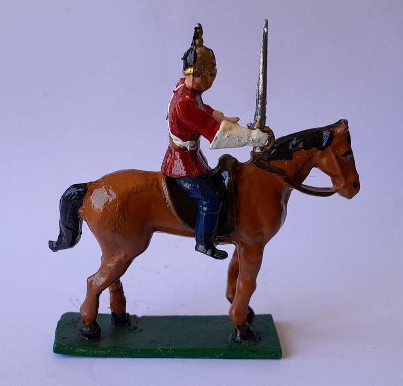 Zulu War Dragoon Cavalryman Lead Figurine.  8cm.