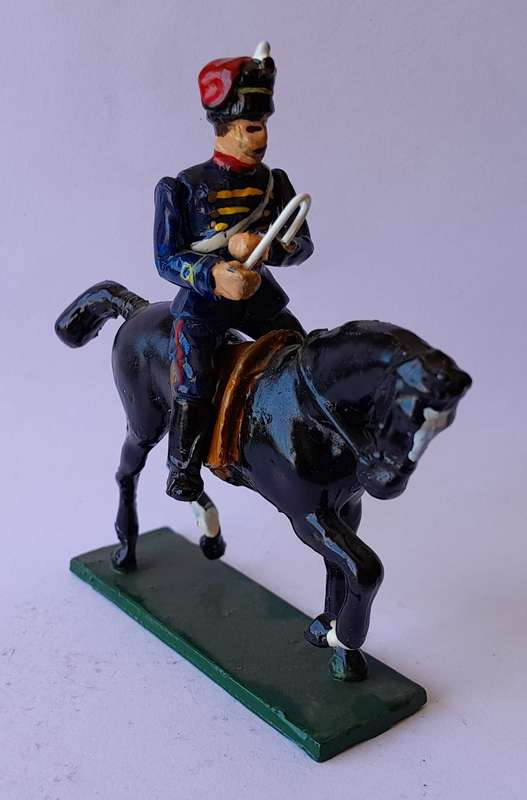 Zulu War Hussar Cavalryman Lead Figurine.  8cm