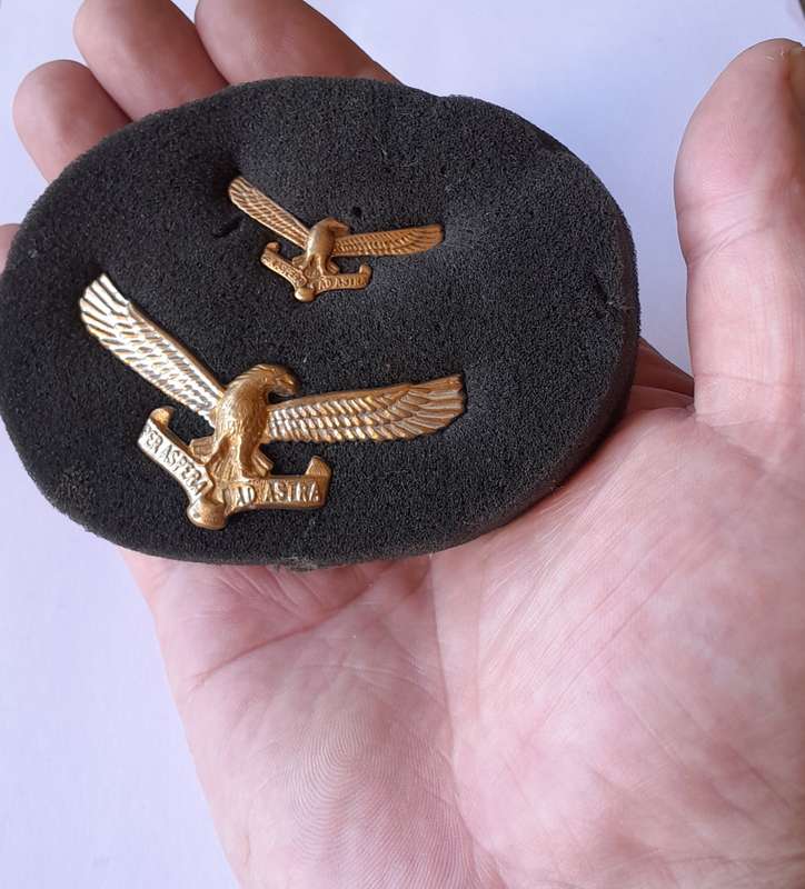 Vintage SA Airforce Badge Set.  Cap and Collar.