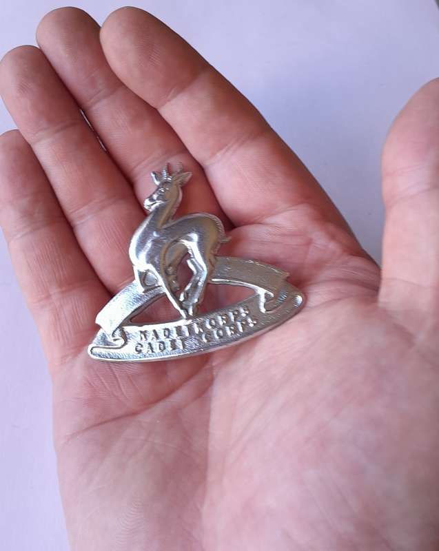 Vintage SA Cadet Corps Cap Badge.  No Lugs.