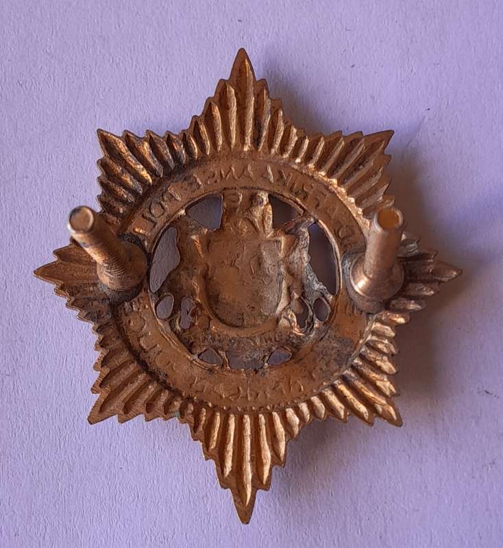 Early SA Police Cap Badge.  Replaced Lugs.