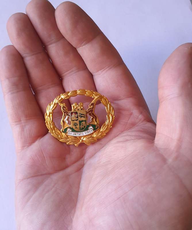 Early SA Police Warrant Officer's Rank Badge.  Pins Intact.