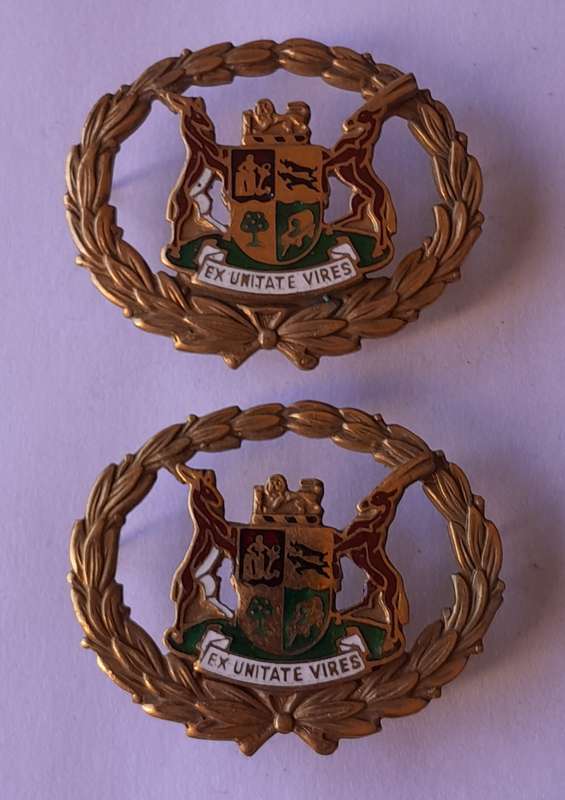 Early Pair SA Police Warrant Officers Rank Badges.  Pins Intact.